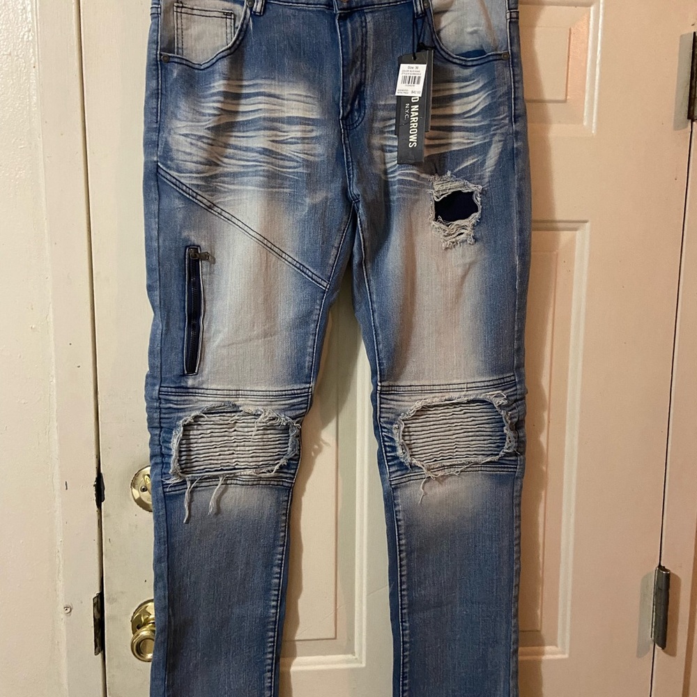 Stylish Distressed Blue Jeans